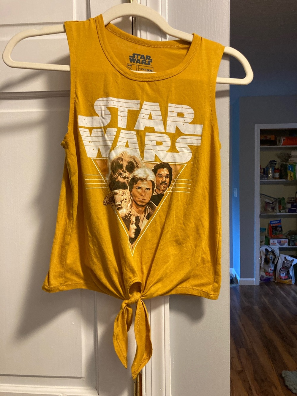 Star Wars Kids Tank Top in Mustard with Front Tie